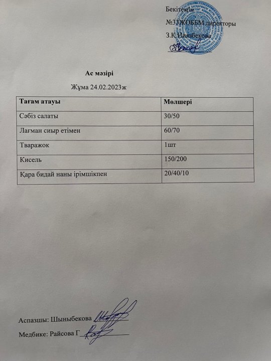 Ас мәзірі