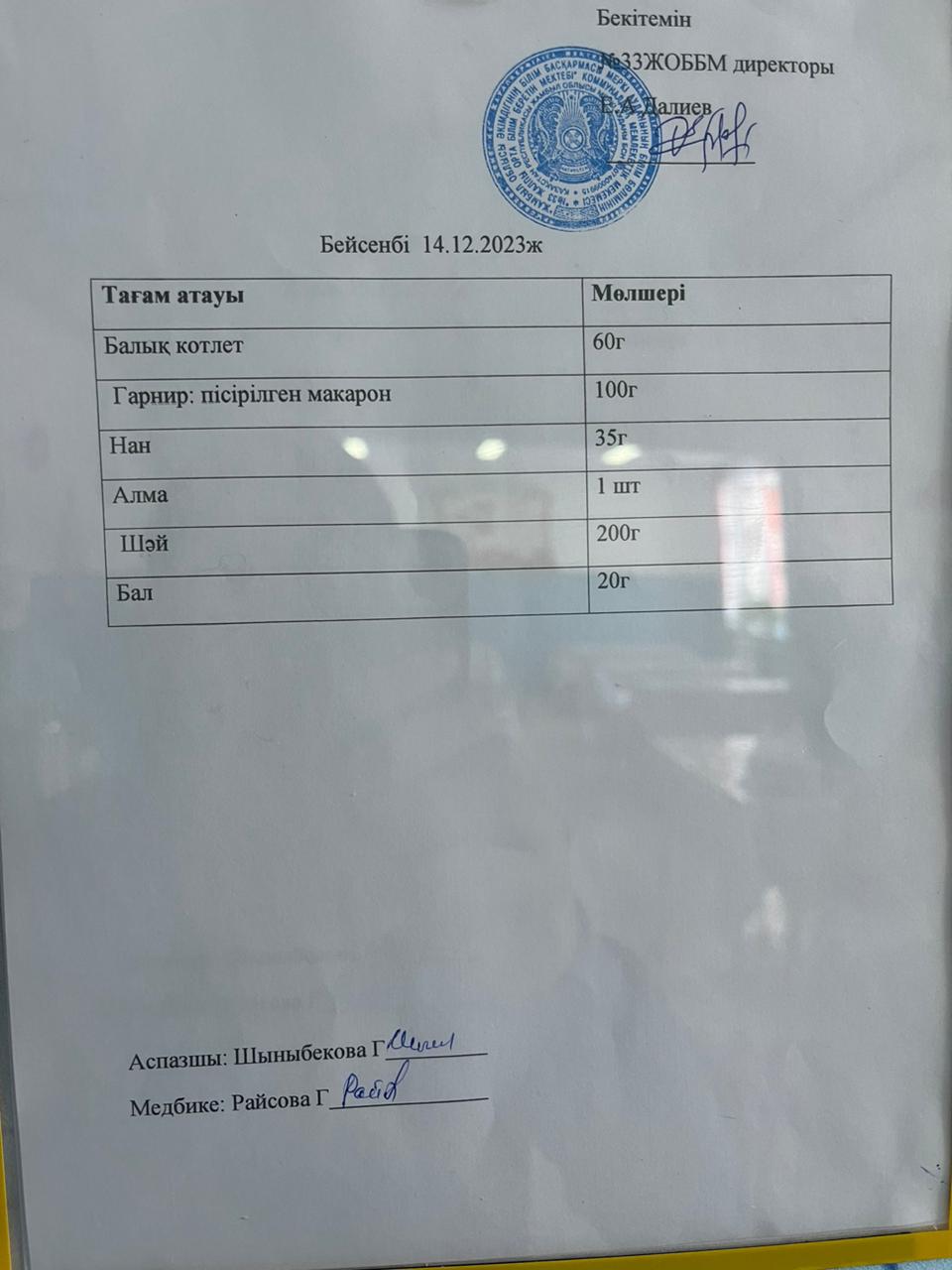 Ас мәзірі
