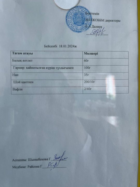 Ас мәзірі