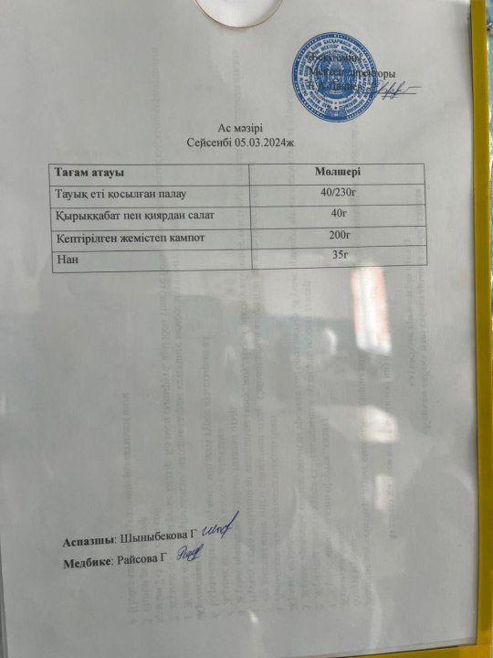 Ас мәзірі