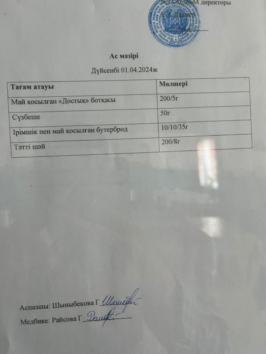 Ас мәзірі
