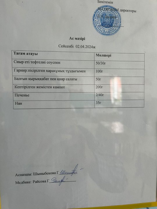 Ас мәзірі