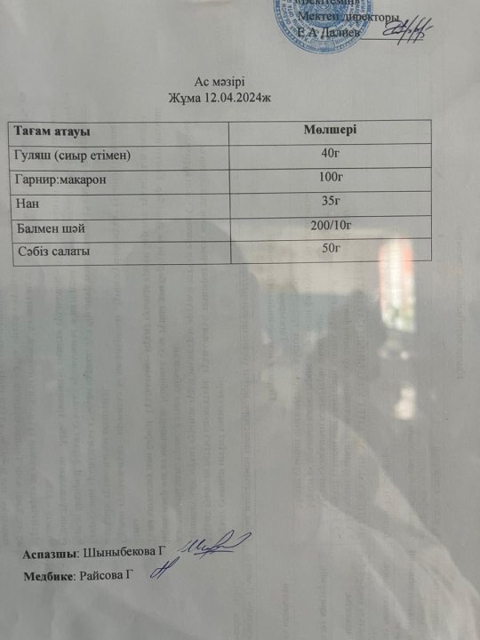 Ас мәзірі