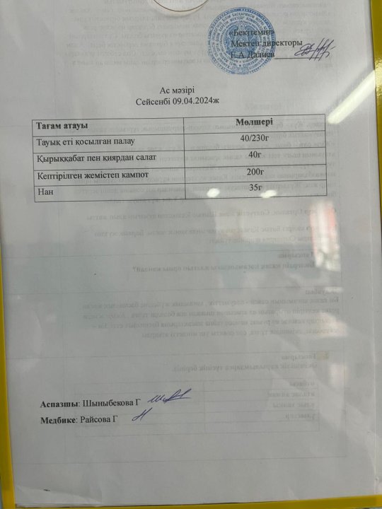 Ас мәзірі