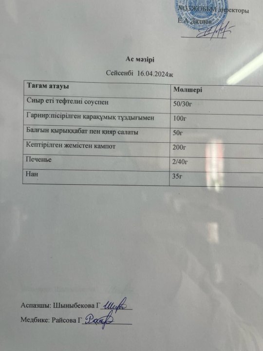 Ас мәзірі