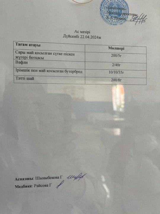 Ас мәзірі