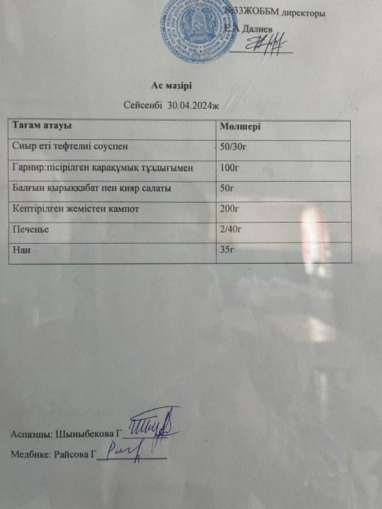 Ас мәзірі