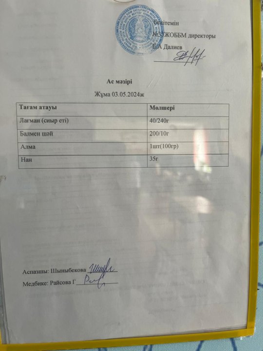 Ас мәзірі