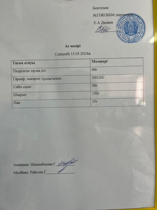 Ас мәзірі