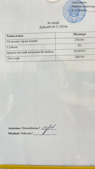 Ас мәзірі