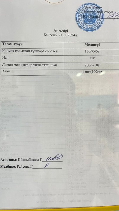 Ас мәзірі