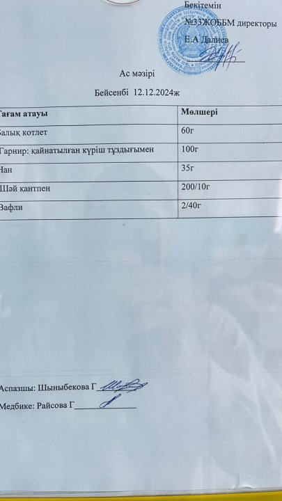 Ас мәзірі