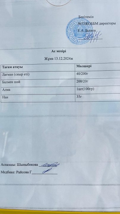 Ас мәзірі