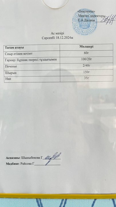 Ас мәзірі