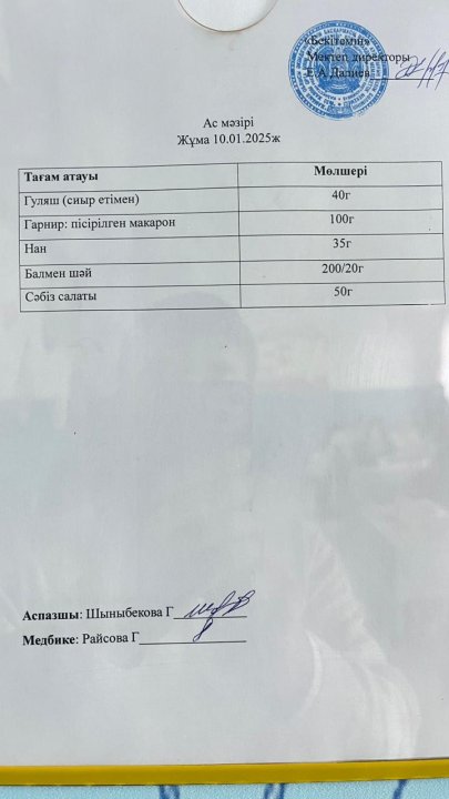 Ас мәзірі