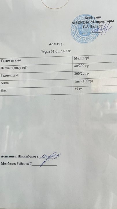 Ас мәзірі