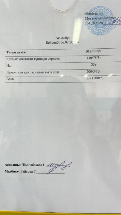 Ас мәзірі