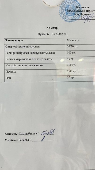 Ас мәзірі