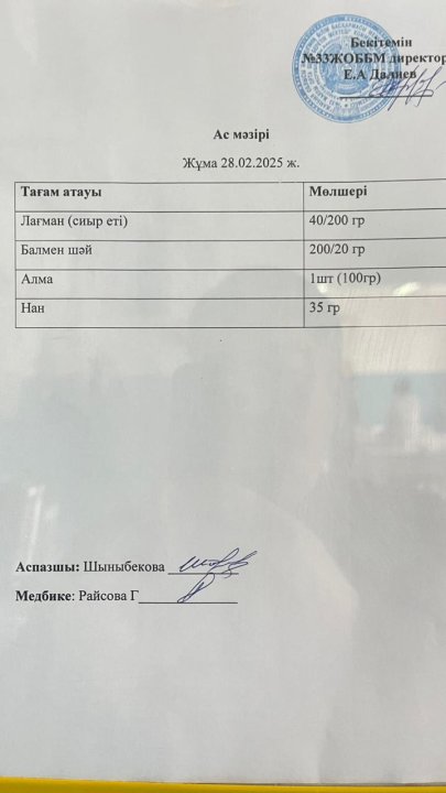 Ас мәзірі