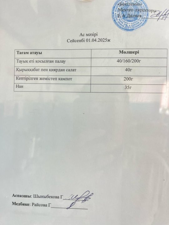Ас мәзірі
