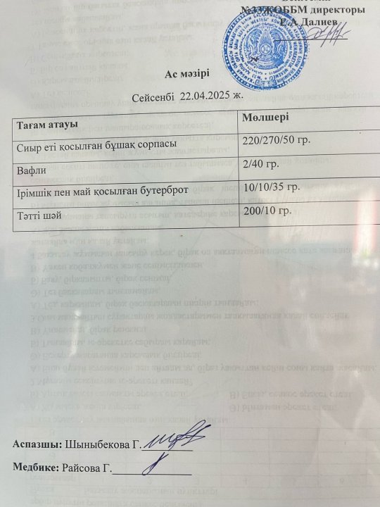 Ас мәзірі