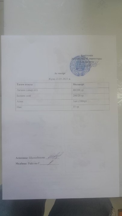 Ас мәзірі