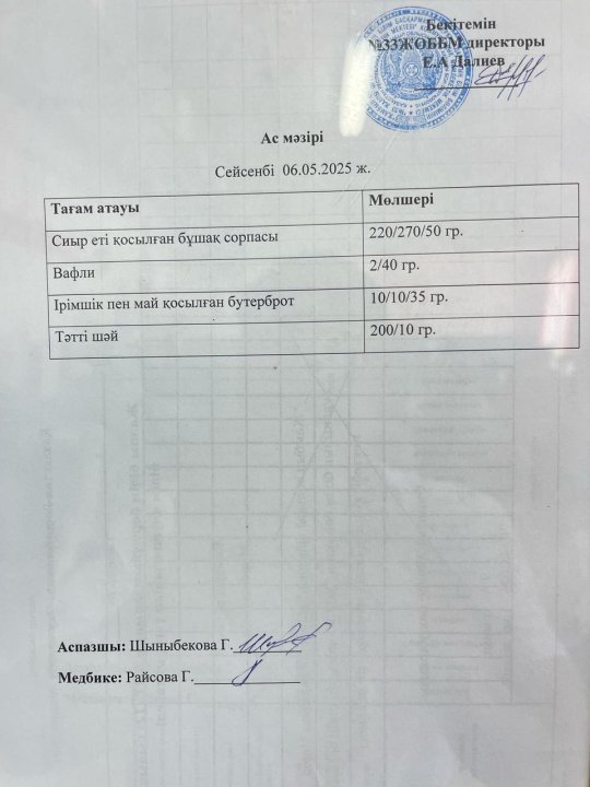 Ас мәзірі