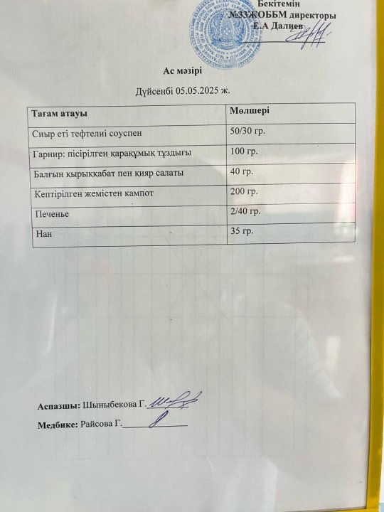 Ас мәзірі