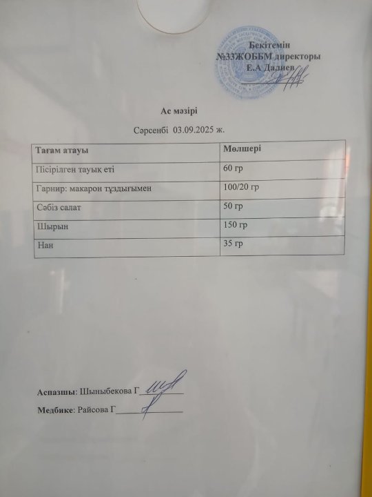 Ас мәзірі